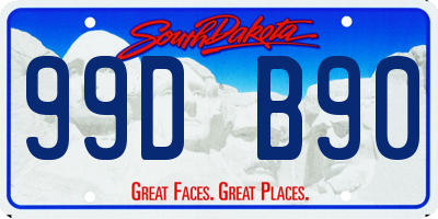 SD license plate 99DB90