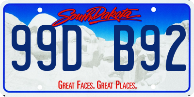 SD license plate 99DB92
