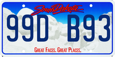 SD license plate 99DB93