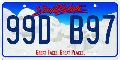 SD license plate 99DB97