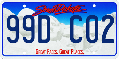SD license plate 99DC02