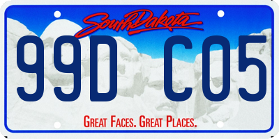 SD license plate 99DC05