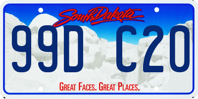 SD license plate 99DC20