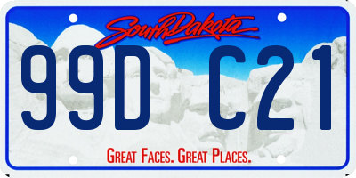 SD license plate 99DC21