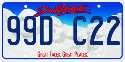 SD license plate 99DC22