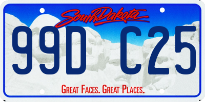 SD license plate 99DC25