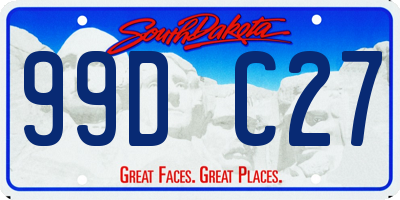 SD license plate 99DC27