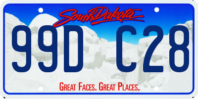 SD license plate 99DC28