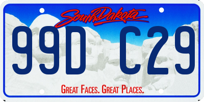 SD license plate 99DC29