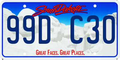 SD license plate 99DC30