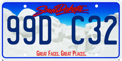 SD license plate 99DC32