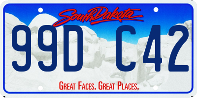 SD license plate 99DC42