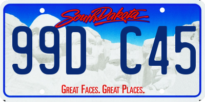 SD license plate 99DC45