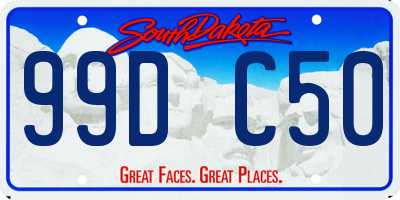 SD license plate 99DC50