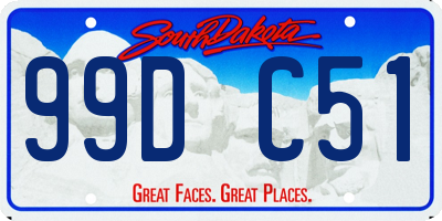 SD license plate 99DC51