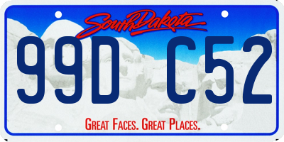 SD license plate 99DC52
