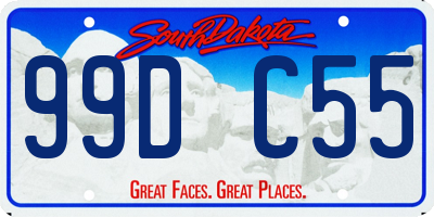 SD license plate 99DC55