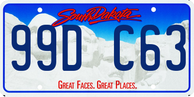 SD license plate 99DC63