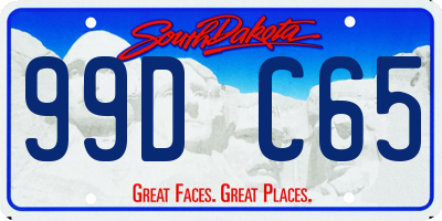 SD license plate 99DC65