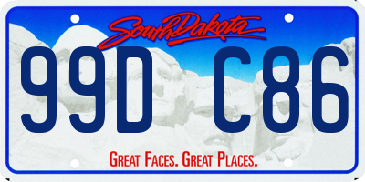 SD license plate 99DC86