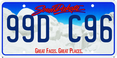 SD license plate 99DC96