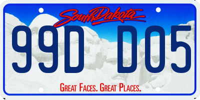 SD license plate 99DD05