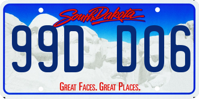 SD license plate 99DD06