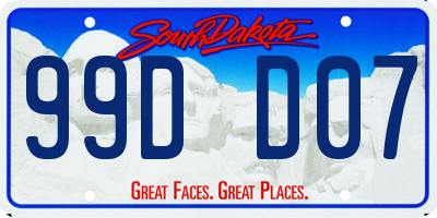 SD license plate 99DD07