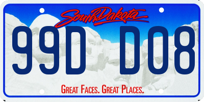 SD license plate 99DD08