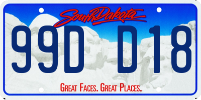 SD license plate 99DD18