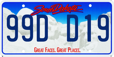 SD license plate 99DD19