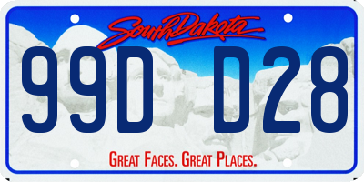 SD license plate 99DD28