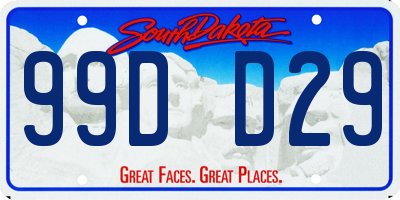 SD license plate 99DD29