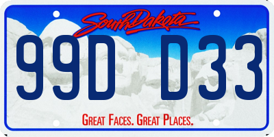 SD license plate 99DD33