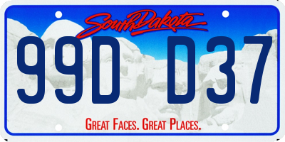 SD license plate 99DD37