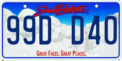 SD license plate 99DD40