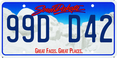 SD license plate 99DD42
