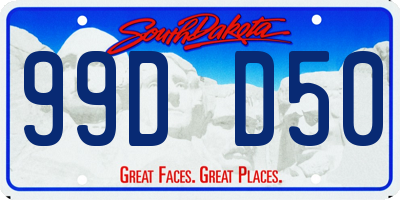 SD license plate 99DD50