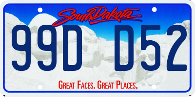 SD license plate 99DD52