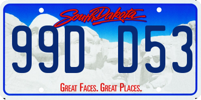 SD license plate 99DD53