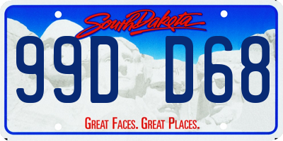 SD license plate 99DD68