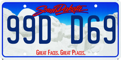 SD license plate 99DD69
