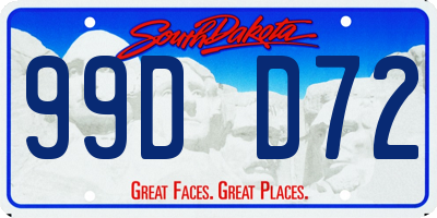 SD license plate 99DD72