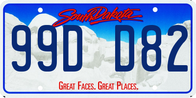 SD license plate 99DD82