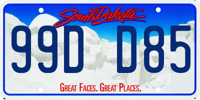 SD license plate 99DD85