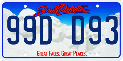 SD license plate 99DD93