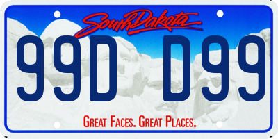 SD license plate 99DD99