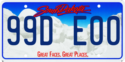 SD license plate 99DE00