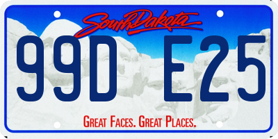 SD license plate 99DE25