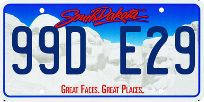 SD license plate 99DE29
